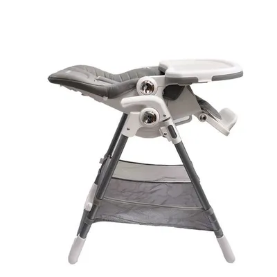 כסא אוכל PRIMO עם מצבי גובה ושכיבה וריפוד דמוי עור BABYSAFE (אפור)