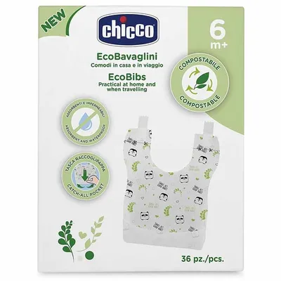 סינר חד פעמי צ’יקו 36 יחידות – Chicco Disposable Compost Bibs 36 Pcs