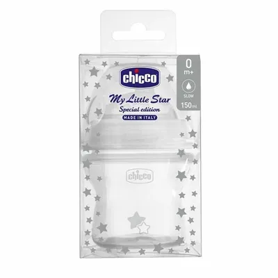 בקבוק צ’יקו נטורל פילינג עם כוכבים – Chicco Natural Feeling Bottle My Little Star