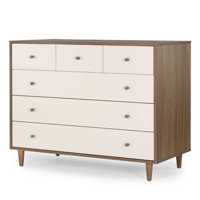 שידה לתינוק גבע אגוז+חלב שקדים