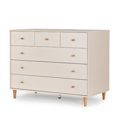 שידה לתינוק גבע אגוז+חלב שקדים