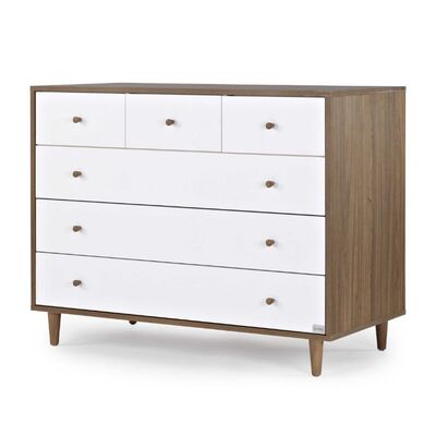 שידה לתינוק גבע אגוז+חלב שקדים