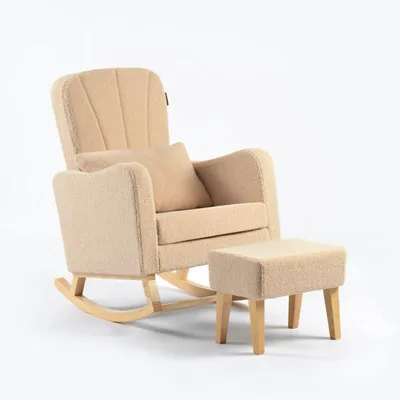 כורסת הנקה עץ מלא – דגם ברנדה צבע בז'