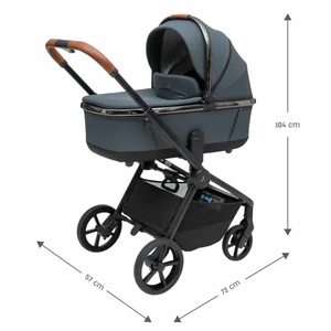 עגלת תינוק ספורטליין סיילו Sportline Cielo PL 2025 - שלד כרום שחור | ריפוד אפור | ידית חומה - ₪2,620.00