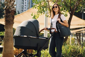 עגלת תינוק ספורטליין סיילו Sportline Cielo PL 2025 - שלד כרום שחור | ריפוד אפור | ידית חומה - ₪2,620.00