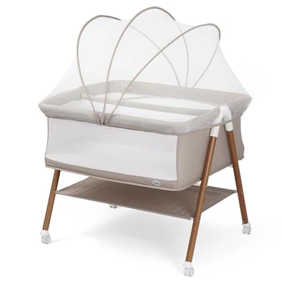 עריסת תאומים דאלאס דאבל שמנת / מסגרת דמוי עץ – Dallas Double Baby Crib Clay
